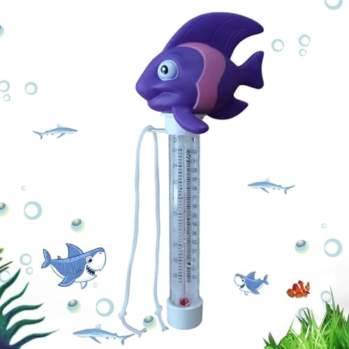 Schwimmende Pool Thermometer, Süße Fischpool Floating Pool Thermometer PoolTemperaturmesser Mit Schnur Bruchfest Wasserthermometer Wasser Temperatur ThermometerFürPool, Spa, Schwimmbäder von Qidures