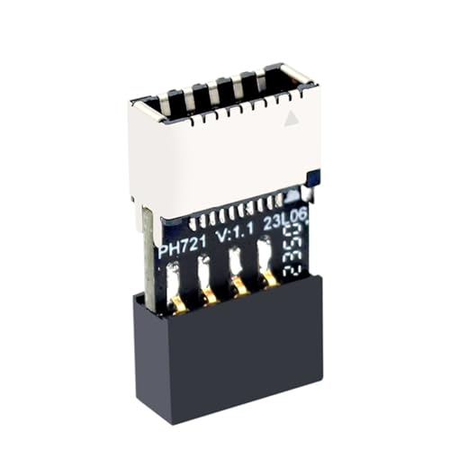 Qiebenav Motherboard 9pin to Type-e Connector Compact Type-e Adapter Motherboard USB 2.0 9pin to Type-e Front Connector Converter Black von Qiebenav