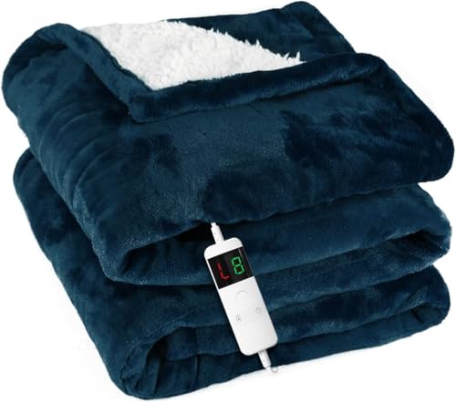 Qieryun Elektrische Heizdecke, schnell – Bettdecken aus weichem Flanell, 135 x 200 cm, 10 Heizstufen, für den Einsatz im Büro, grau (Grau, 150 * 200CM) von Qieryun
