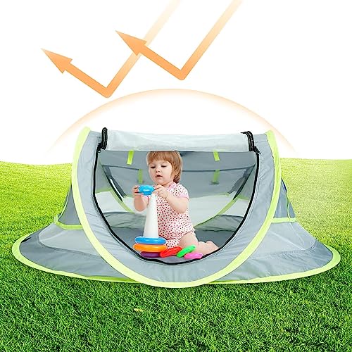 UV 50+ Baby Reisezelt Faltbare Baby Krippe Mit Moskitonetz Baby Beach Zelt Babyzelt Baby Strandzelt Moskitonetz Sonnenschirm Zelt Strand Krippe strandmuschel reisebett Babybett von Qihuyi