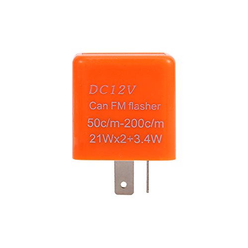 12V 2-poliges elektronisches LED-Blinkrelais mit LED Unifür Versal Blinkeranzeige für Motorradautos Hyperblitz-einstellbares LED-Blinkrelais(Ofür Range) von Qiilu
