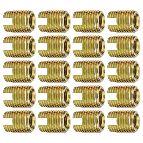 20 Stück 302 Kohlenstoffstahl Selbstschneidendes Gewindeeinsatz Zubehör M12 Gewindebuchse auf 8 M5 Intern (Innen M8 * 1,25 Außen M12 * 1,5 Länge 15 mm) von Qiilu