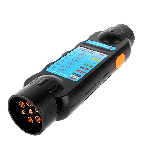 Anhängerstecker, Qiilu QL46500 7Pin 12V Auto Abschleppanhänger Steckdose Anschluss Tester Diagnosewerkzeug Schwarz von Qiilu