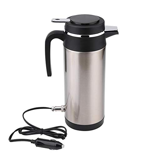 Auto Wasserkocher, Edelstahl Auto LKW Reisewasserkocher 1200ML Tasse Schnell Kochen für WasserTee Kaffee(12V) von Qiilu