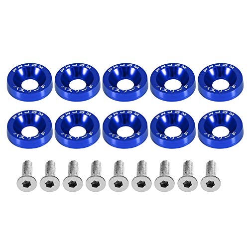 Car M6 Screw Gasket, Modifikationsschraube License Plate Frame Decoration Screw(Blau) von Qiilu