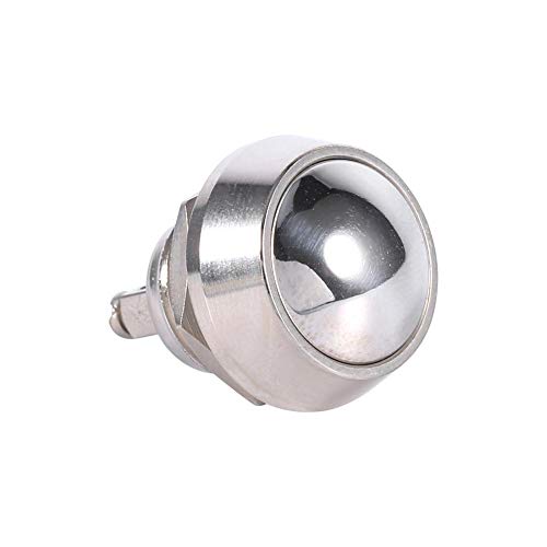 Druckschalter 12mm 2A 250V Schalter Momentary Dome Top Metalldruckknopf Momentan Tastschalter Taster Wasserdicht Toggle Metall KFZ Auto Boot für Bootshupen Starterschalter momentan druckschalter von Qiilu