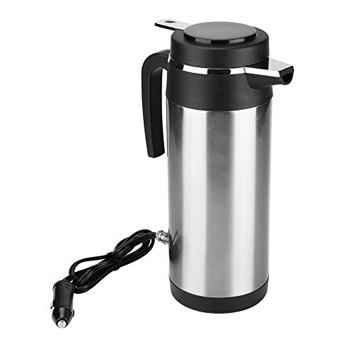 Elektrische Wasserkocher Qiilu Wasserkocher 24V für LKW， 1000 ML Auto Reise Wasserkocher Edelstahl Tasse Schnell Kochen für Tee Kaffee von Qiilu