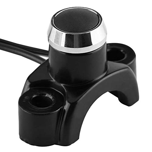 Qiilu Universelle Lenkerhalterungsschalter für Motorräder, Crossbikes, ATV mit 22 mm Lenker (TYP C, Drucktaste, Ein-Aus, Schwarz) von Qiilu