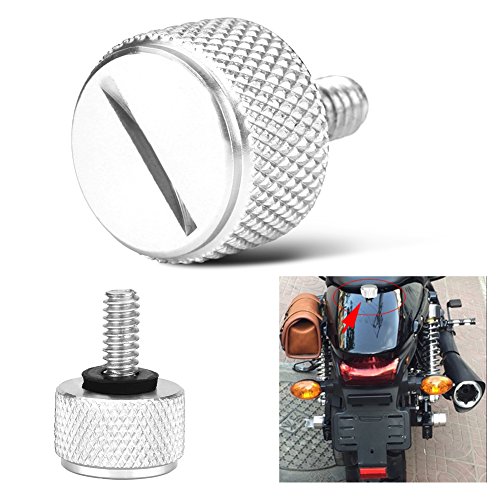 Motorrad Sitzschrauben, Motorrad Sitzbolzen Befestigungsschrauben Eloxiertes Aluminium 5 Farben für /Dyna/Softail/Road King/Touring/Kommode(Silber) von Qiilu