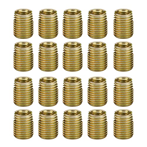 Qiilu 20 Stück 302 Kohlenstoffstahl Selbstschneidendes Gewindeeinsatz Zubehör M12 Gewindebuchse auf 8 M5 Intern (Innen M10 * 1,5 Außen M14 * 1,5 Länge 18 mm) von Qiilu