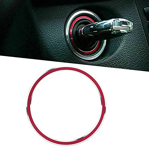 Qiilu Engine Start Stop Button Cover Trim Zündstartschalterknopf Dekoration Aufkleber Ersatz für A B C E Klasse CLA CLS GLC GLE(rot) von Qiilu