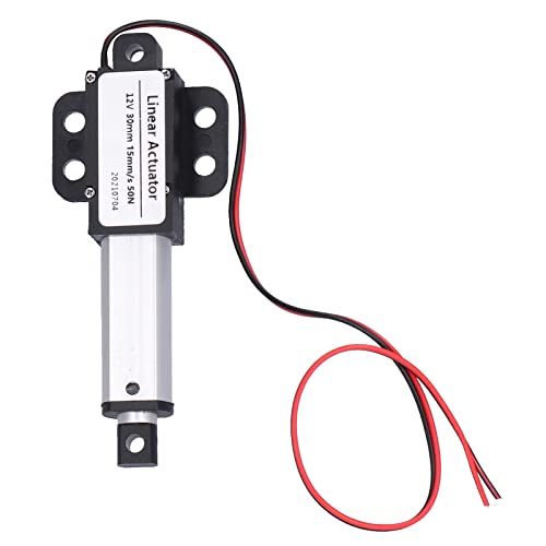 Qiilu Hub Linearaktuator Bewegungsaktuatoren Linearaktuator DC 12 V 30 Mm Hub Geräuscharmer Kurzschlussschutz T-Typ Schraube Mini Elektrischer Linearaktuator 15 Mm S 50 N (Hub 30mm-15mm/s-50N) von Qiilu