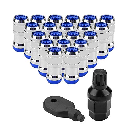 Qiilu M12 X P1.5 Rennwagen Radmuttern und Schrauben für die meisten Räder mit 60 Grad(Blau) von Qiilu