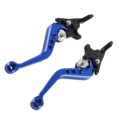 Qiilu Motorrad Bremshebel, Motorrad Doppelscheiben Bremsgriffhebel 1 Paar Universal CNC Aluminiumlegierung Roller Modifikation Bremsgriffe Brems hebel Griffe Kupplung Bremsgriff (Blau) von Qiilu