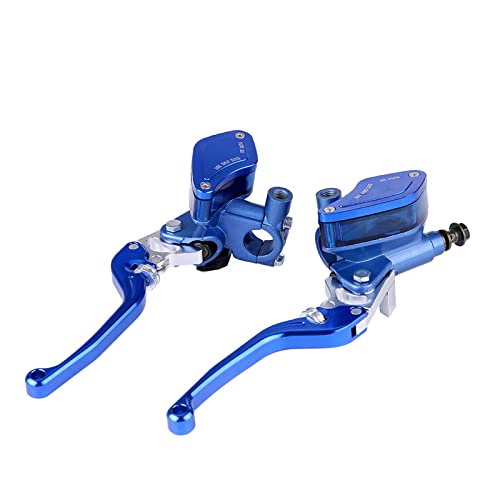 Qiilu Motorrad Kupplungshebel, Paar 22mm CNC Kupplung Bremshebelsets Motorrad Hydraulische Bremspumpe Kupplung Hauptzylinderhebel Einstellbar (Blau) von Qiilu