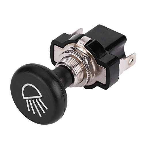 Qiilu 12-V-Autoscheinwerfer Push-Pull-Lichtschalter für Golfwagen, Club Auto, EZGO, Schwarz, EIN-AUS, Push-Pull, Saugglocke von Qiilu