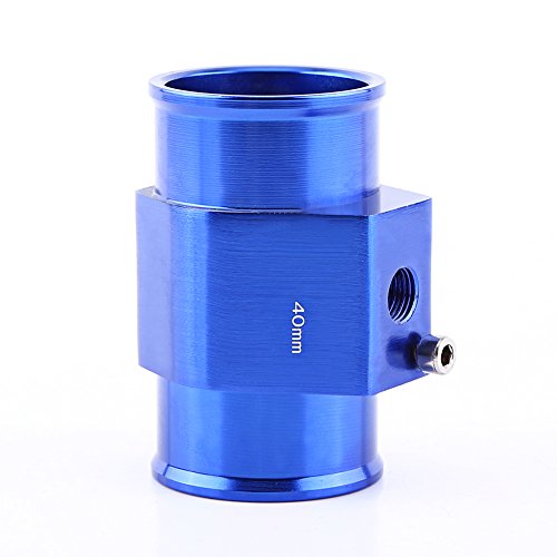 Adapter Kühlwasserschlauch mit Sensor, Qiilu Universal Metall Auto Wassertemperatur Joint Rohr Schlauch Temperatursensor Adapter Blau(40mm) von Qiilu
