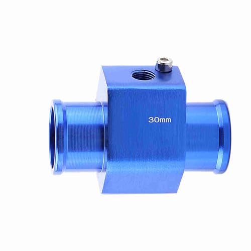 Adapter Kühlwasserschlauch mit Sensor, Qiilu Wassertemperatur Auto, Universal Metall Auto Wassertemperatur Joint Rohr Schlauch Temperatursensor Adapter Blau(30mm) von Qiilu