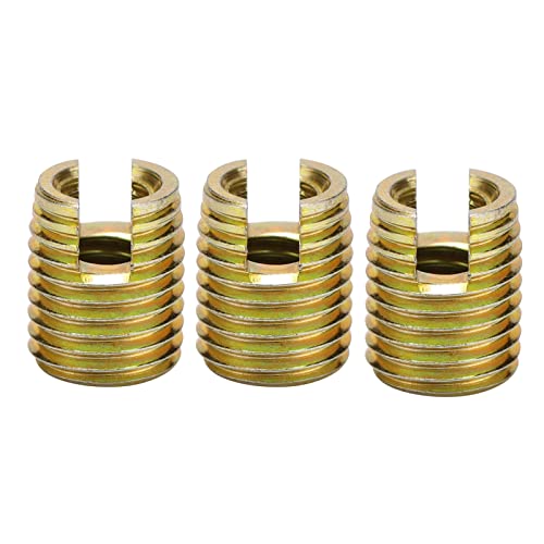 Qiilu 20 Stück Selbstschneidende Gewindeeinsätze aus Kohlenstoffstahl 302 Gewindereparatureinsatz Gewindeeinsatz (Innengewinde M5 x 0,8, Außengewinde M8 x 1,0 Länge 10 mm) von Qiilu