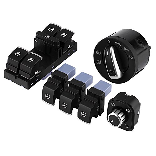 Scheinwerfer Spiegel Fenster Schalter Qiilu 6 stücke Auto Scheinwerfer Spiegel Fensterheber Master Control Switch Kit für MK5 Scheinwerfer Spiegel Fenster Schalter Qiilu 6 stücke Auto Scheinwerfer Spiegel Fensterheber Master Control Switch Kit für MK5 von Qiilu