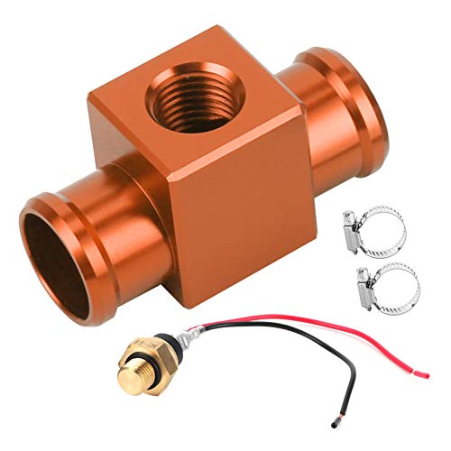 Temperaturschalter, Thermostat aus Aluminiumlegierung Wassertemperaturschalter Kühler Kühlmittellüfter-Temperatursensor Autokühlmitteltemperatursensoren (Orange) von Qiilu