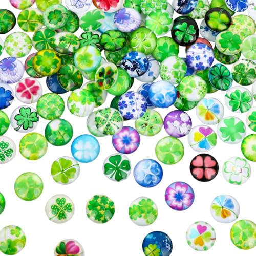 100 StüCk GlüCkssteine GlüCksklee，12mm GlüCksbringer Kinder Eignen Sich für Handgemachte Diy-Kunsthandwerke, Wohnaccessoires Und Die Herstellung Von Schmuck von Qiimenguer