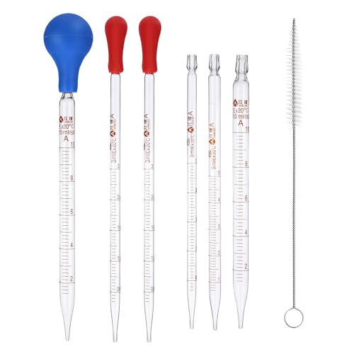3 Stück Glas Pipetten Dropper, Measuring Pipettierer, Pipette 10ml, Messpipette Mit 2 Pinseln und 3 Gummipipipettenball für Transparent Lab Medizinische Fakultät Lebensmittelforschung 3 Stück Glas Pipetten Dropper, Measuring Pipettierer, Pipette 10ml, Messpipette Mit 2 Pinseln und 3 Gummipipipettenball für Transparent Lab Medizinische Fakultät Lebensmittelforschung von Qiimenguer