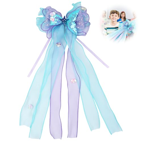 Qiimenguer Blau Lila Schleife Schultüte Mädchen，Schmetterling Schleife Schultüte für zurück zu Schule Dekorationen, Dekoration Zuckertüte Mädchen, Schultüte Mädchen(40cm*20cm von Qiimenguer