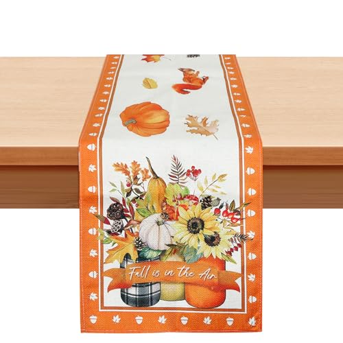 Tischläufer Herbst mit Kürbismuster Eignet Sich für Zuhause, Restaurant, Hotel, KTV und Andere Anlässe. Die Warme Atmosphäre Ist für Alle Arten von Menschen Geeignet（C） von Qiimenguer