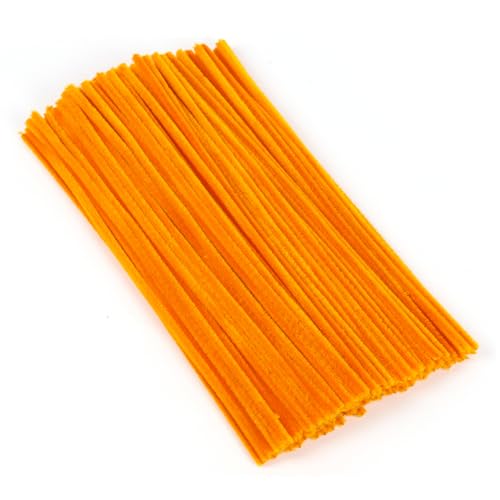 100 Stück Pfeifenreiniger, Goldgelb Pfeifenreiniger Chenilledraht 30cm, Pfeifenputzerdraht für Handwerk DIY Craft Projekt Chenilledraht Biegeplüsch zum Basteln und Dekorieren Pipe cleaners gold yellow von Qikaara