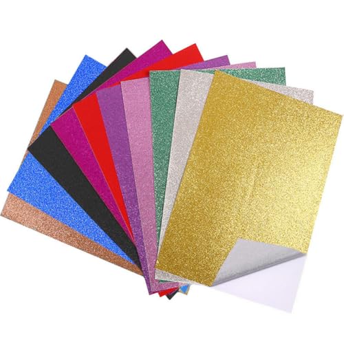 20 Blatt Buntes Glitzerpapier zum Basteln, A4 Selbstklebende Glitzer Papier, Glitzerndes Bastelpapier, Glitterpapier Glitterkarton für DIY Handwerk, Grußkarten, Scrapbooking (21 x 29.7 cm, 10 Farben) 20 Blatt Buntes Glitzerpapier zum Basteln, A4 Selbstklebende Glitzer Papier, Glitzerndes Bastelpapier, Glitterpapier Glitterkarton für DIY Handwerk, Grußkarten, Scrapbooking (21 x 29.7 cm, 10 Farben) von Qikaara