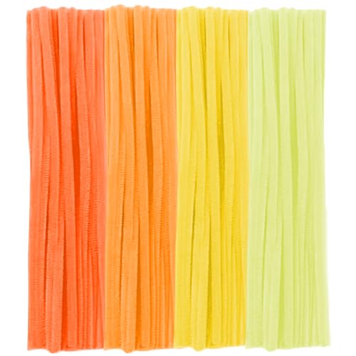 200 Stück Pfeifenreiniger, Gelb Serie Pfeifenreiniger Chenilledraht 30cm, Pfeifenputzerdraht für Handwerk DIY Craft Projekte Chenilledraht Biegeplüsch zum Basteln und Dekorieren Pipe cleaner yellow von Qikaara