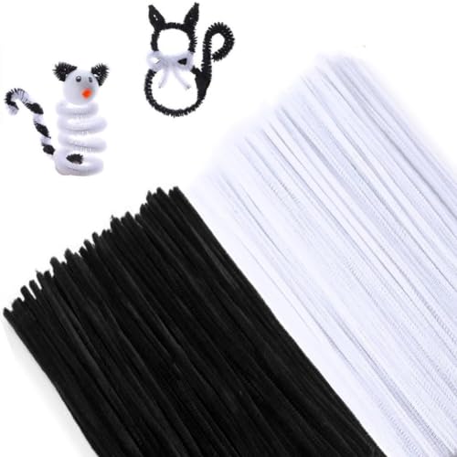 200 Stück Pfeifenreiniger Set, Schwarz Weiß Pfeifenreiniger Chenilledraht 30cm, Pfeifenputzerdraht für DIY Craft Projekte Chenilledraht Biegeplüsch zum Basteln und Dekorieren Pipe cleaners black white 200 Stück Pfeifenreiniger Set, Schwarz Weiß Pfeifenreiniger Chenilledraht 30cm, Pfeifenputzerdraht für DIY Craft Projekte Chenilledraht Biegeplüsch zum Basteln und Dekorieren Pipe cleaners black white von Qikaara