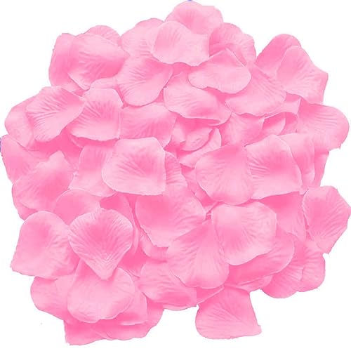 2000 Stück Künstliche Rosenblätter Rosa,Deko Rosenblätter Romantische Rosenblüten Geschenk schöne Blütenblätter für Hochzeit, Valentinstag, Geburtstag Party Dekoration, Artificial Rose Petals Flowers von Qikaara