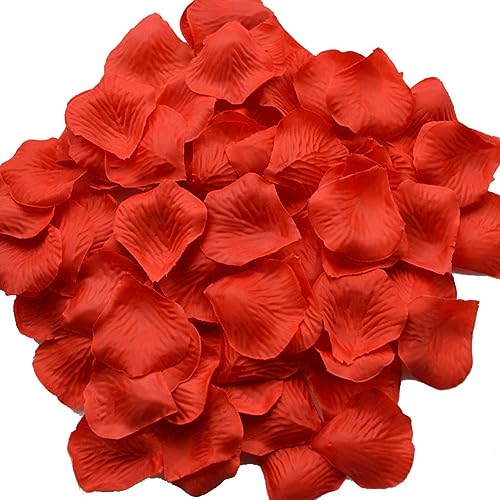 3000 Stück Künstliche Rosenblätter Rot,Deko Rosenblätter Romantische Rosenblüten Geschenk schöne Blütenblätter für Hochzeit, Valentinstag, Geburtstag Party Dekoration, Artificial Rose Petals Flowers von Qikaara