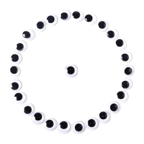 500 Stück Selbstklebende Wackelaugen klein 12mm Kulleraugen Selbstklebend Kunststoff Augen zum Basteln Puppe Augen Schwarze Wackelaugen Bastelaugen Wiggle Googly eyes für DIY Kunsthandwerk Dekoration von Qikaara