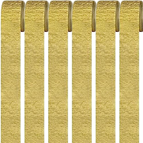 6 Rollen Gold Krepppapier,Regenbogen kreppbänder Hintergrund Luftschlangen Papier Rainbow Crepe Paper Bastelkrepp für Party Dekoration und Handarbeiten Papierkunst von Qikaara
