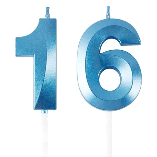 Geburtstagskerzen Zahlen 16/61, Blaue Geburtstag Kerzen, Zahlenförmige Kerze, 3D Tortendeko, kuchen Dekoration für Geburtstag Party, Hochzeiten, Firmenfeiern, Jubiläen, Birthday Candle Number 16/61 Geburtstagskerzen Zahlen 16/61, Blaue Geburtstag Kerzen, Zahlenförmige Kerze, 3D Tortendeko, kuchen Dekoration für Geburtstag Party, Hochzeiten, Firmenfeiern, Jubiläen, Birthday Candle Number 16/61 von Qikaara