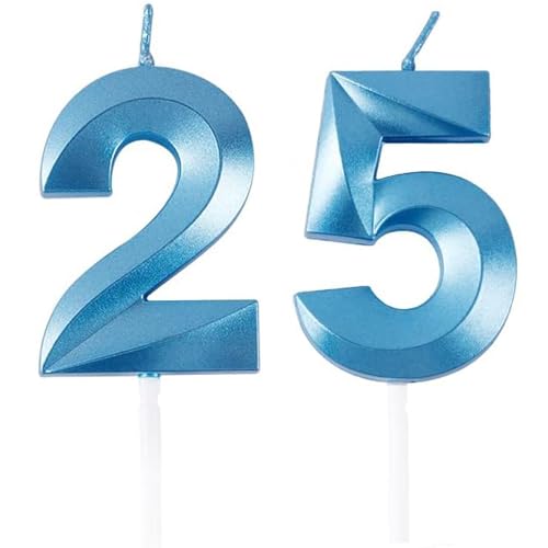 Geburtstagskerzen Zahlen 25/52, Blaue Geburtstag Kerzen, Zahlenförmige Kerze, 3D Tortendeko, kuchen Dekoration für Geburtstag Party, Hochzeiten, Firmenfeiern, Jubiläen, Birthday Candle Number 25/52 Geburtstagskerzen Zahlen 25/52, Blaue Geburtstag Kerzen, Zahlenförmige Kerze, 3D Tortendeko, kuchen Dekoration für Geburtstag Party, Hochzeiten, Firmenfeiern, Jubiläen, Birthday Candle Number 25/52 von Qikaara