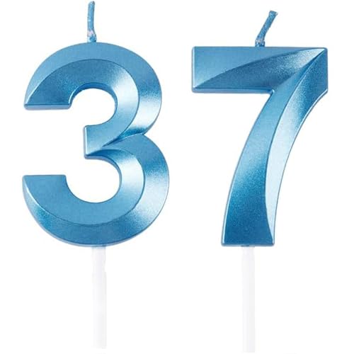 Geburtstagskerzen Zahlen 37/73, Blaue Geburtstag Kerzen, Zahlenförmige Kerze, 3D Tortendeko, kuchen Dekoration für Geburtstag Party, Hochzeiten, Firmenfeiern, Jubiläen, Birthday Candle Number 37/73 Geburtstagskerzen Zahlen 37/73, Blaue Geburtstag Kerzen, Zahlenförmige Kerze, 3D Tortendeko, kuchen Dekoration für Geburtstag Party, Hochzeiten, Firmenfeiern, Jubiläen, Birthday Candle Number 37/73 von Qikaara