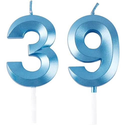 Geburtstagskerzen Zahlen 39/93, Blaue Geburtstag Kerzen, Zahlenförmige Kerze, 3D Tortendeko, kuchen Dekoration für Geburtstag Party, Hochzeiten, Firmenfeiern, Jubiläen, Birthday Candle Number 39/93 Geburtstagskerzen Zahlen 39/93, Blaue Geburtstag Kerzen, Zahlenförmige Kerze, 3D Tortendeko, kuchen Dekoration für Geburtstag Party, Hochzeiten, Firmenfeiern, Jubiläen, Birthday Candle Number 39/93 von Qikaara