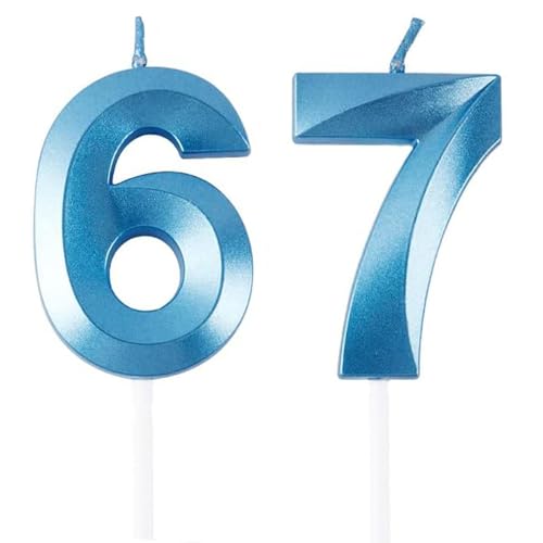 Geburtstagskerzen Zahlen 67/76, Blaue Geburtstag Kerzen, Zahlenförmige Kerze, 3D Tortendeko, kuchen Dekoration für Geburtstag Party, Hochzeiten, Firmenfeiern, Jubiläen, Birthday Candle Number 67/76 Geburtstagskerzen Zahlen 67/76, Blaue Geburtstag Kerzen, Zahlenförmige Kerze, 3D Tortendeko, kuchen Dekoration für Geburtstag Party, Hochzeiten, Firmenfeiern, Jubiläen, Birthday Candle Number 67/76 von Qikaara