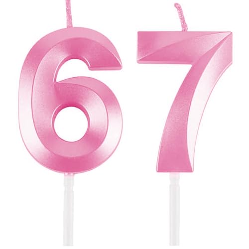 Geburtstagskerzen Zahlen 67/76, Rosa Geburtstag Kerzen, Zahlenförmige Kerze, 3D Tortendeko, kuchen Dekoration für Geburtstag Party, Hochzeiten, Firmenfeiern, Jubiläen, Birthday Candle Number 67/76 Geburtstagskerzen Zahlen 67/76, Rosa Geburtstag Kerzen, Zahlenförmige Kerze, 3D Tortendeko, kuchen Dekoration für Geburtstag Party, Hochzeiten, Firmenfeiern, Jubiläen, Birthday Candle Number 67/76 von Qikaara