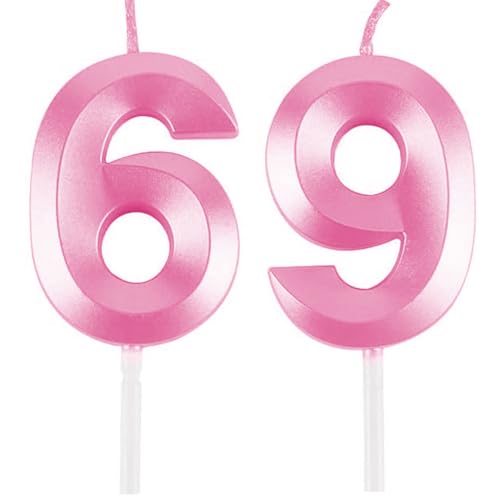 Geburtstagskerzen Zahlen 69/96, Rosa Geburtstag Kerzen, Zahlenförmige Kerze, 3D Tortendeko, kuchen Dekoration für Geburtstag Party, Hochzeiten, Firmenfeiern, Jubiläen, Birthday Candle Number 69/96 Geburtstagskerzen Zahlen 69/96, Rosa Geburtstag Kerzen, Zahlenförmige Kerze, 3D Tortendeko, kuchen Dekoration für Geburtstag Party, Hochzeiten, Firmenfeiern, Jubiläen, Birthday Candle Number 69/96 von Qikaara