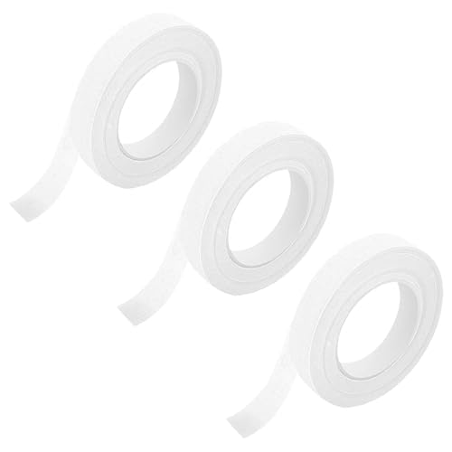 Qikaara 3 Rollen Floristenband, weiß, 12 mm x 27 m, Blumenband für Blumenstrauß, Stängelverpackung, Blumenarrangement, Blumenhandwerksbedarf und DIY-Handwerk (30 Yards/Rolle) von Qikaara