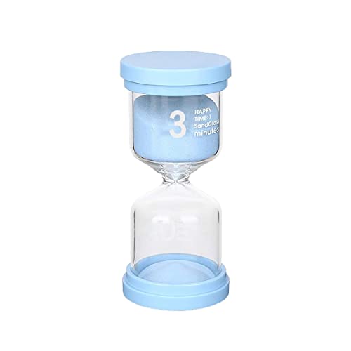 Sanduhr 3 Minuten Blau Sanduhren Zahnputzuhr für Kinder, Glas Timer, Kinderuhr, dekorative Sanduhr, Timer können in Küchen, Klassenzimmern, Zuhause, Büros Zeitmanagement Kurze Zeit von Qikaara