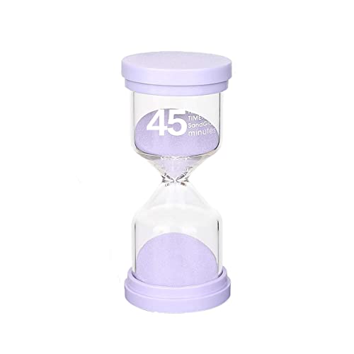 Sanduhr 45 Minuten Lila Sanduhren für Kinder, Glas Timer, Kinderuhr, dekorative Sanduhr, Timer können in Küchen, Klassenzimmern, Zuhause, Büros Zeitmanagement Lange Zeit von Qikaara