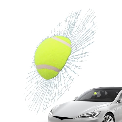 3D -Streich kniffliger Glasscherben, Glasscherben 3D -Aufkleber -Auto - 3D Tennis Ball Car Styling Sticker - Fensteraufkleber, Auto -Windschutzscheibe -Dekoration für SUVS -Limousinen, Sportfans von Qikam