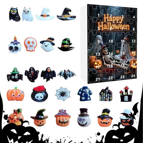 Halloween Kalender Adventskalender | Countdown zu Halloween Dekoration | Mini Gruselfiguren Sammelspielzeug Für Dekoration Partyzubehör von Qikam