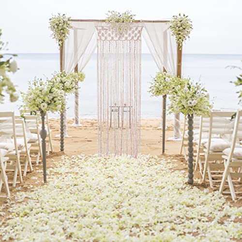 Qikam Macrame Wandbehang Tapisserie, Handgemachte Makramee Vorhang Boho Türvorhang Tapisserie Gestrickte Baumwolle Seil Böhmische Hochzeit Hintergrund Für Fenstervorhänge Türvorhänge Home Decoration von Qikam